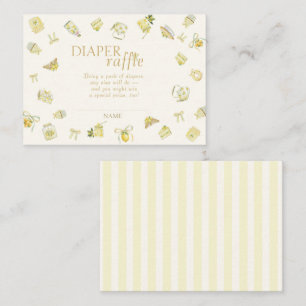 Diaper Raffle Lemon Tea Party Enclosure Card