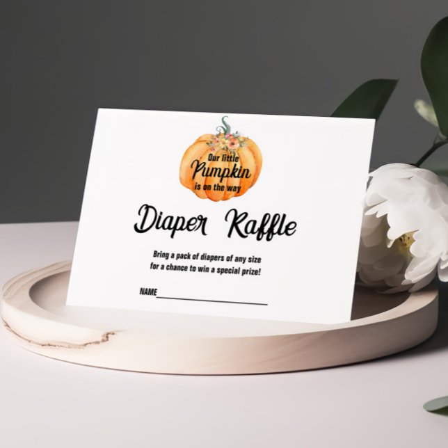 Diaper Raffle Little Pumpkin Baby Shower Card (Creator Uploaded)
