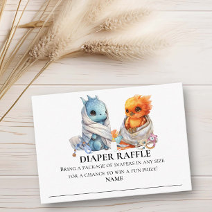 Diaper Raffle Little Twins Dragon Phoenix Enclosure Card