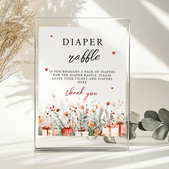 Diaper Raffle Merry Little Baby Shower Game sign (Creator Uploaded)