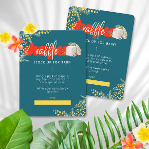 Diaper Raffle Mom-osa Theme Baby Shower Card