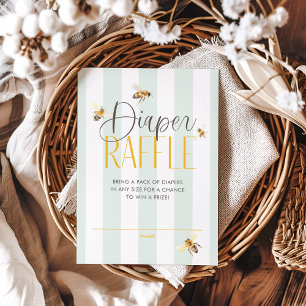 Diaper Raffle Mummy to Bee Neutral Baby Shower Enclosure Card