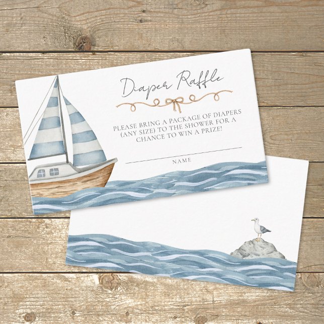 Diaper Raffle Nautical Baby Shower Enclosure Card (Diaper Raffle Nautical Baby Shower Enclosure Card)