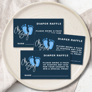 Diaper Raffle Navy Blue Baby Shower Enclosure Card