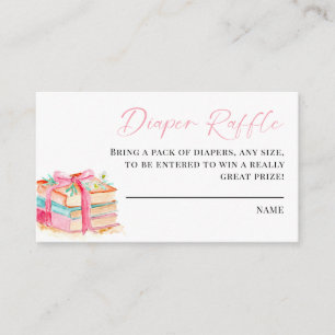  Diaper Raffle New Chapter Baby Shower Watercolor Enclosure Card