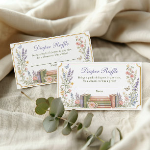 Diaper Raffle New Chapter Storybook Baby Shower Enclosure Card