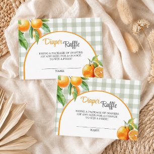 Diaper Raffle Oranges Baby Shower Enclosure Card