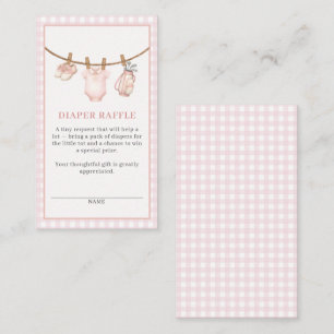Diaper Raffle Pink Golf Clothesline Baby Shower Enclosure Card