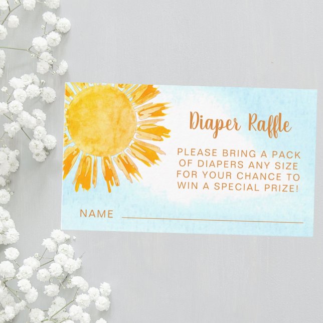 Diaper Raffle Ray Of Sunshine Baby Shower Enclosure Card (Creator Uploaded)