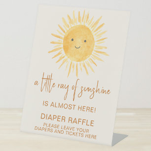 Diaper Raffle Ray Of Sunshine Baby Shower  Pedestal Sign