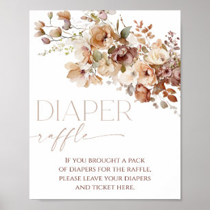 Diaper raffle sign boho fall autumn floral