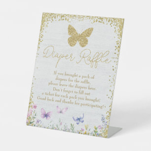 Diaper Raffle Sign Butterfly Baby Shower