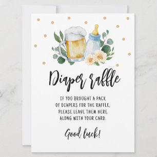 Diaper Raffle sign Game Baby Is Brewing Greenery Invitation