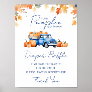 Diaper Raffle Sign Little Pumpkin Baby Shower