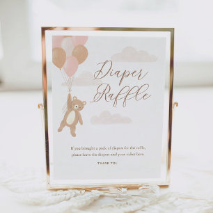 Diaper Raffle Sign We Can Bearly Wait Baby Shower