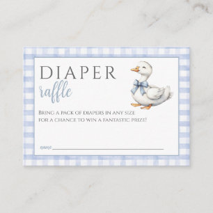 Diaper Raffle Silly Goose Blue Boy Baby Shower Enclosure Card