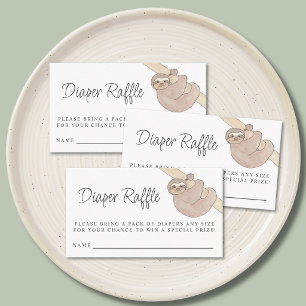 Diaper Raffle Sloth Baby Shower Enclosure Card