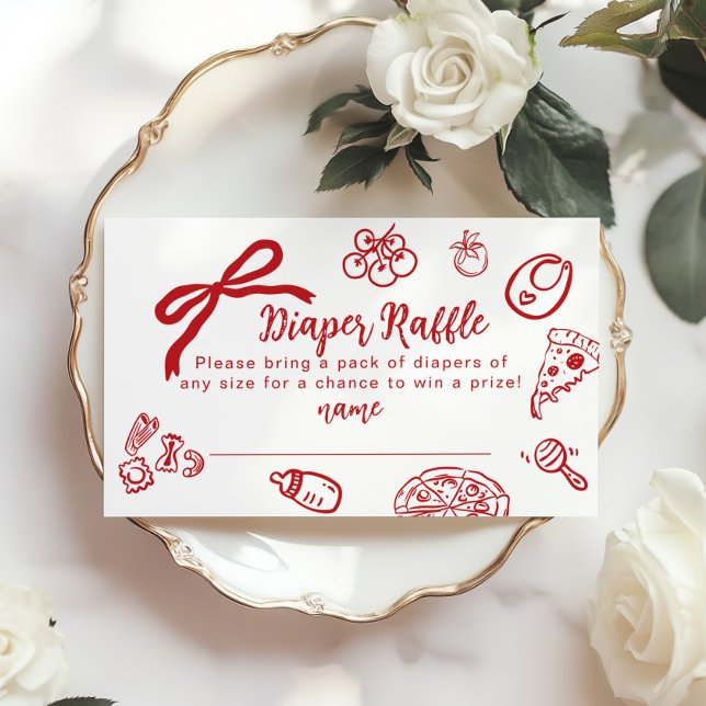 Diaper raffle Special Delivery Hand drawn Bow Enclosure Card (Creator Uploaded)