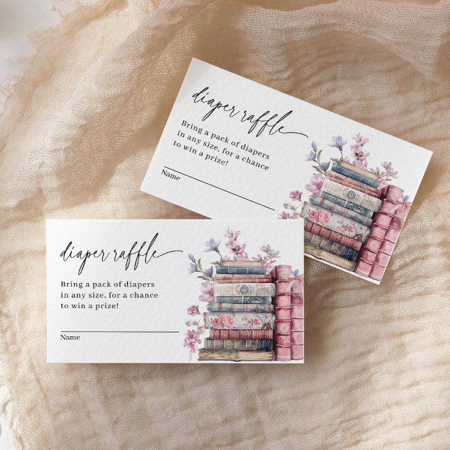 Diaper Raffle Storybook New Chapter Baby Shower Enclosure Card (Creator Uploaded)