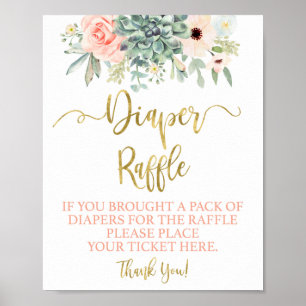 Diaper Raffle succulents sign