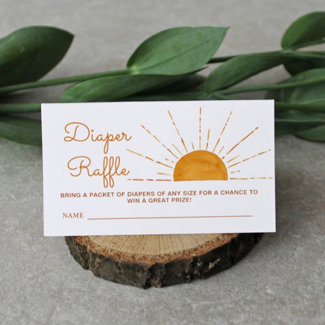 Diaper Raffle Sun Baby Shower  Enclosure Card (Creator Uploaded)