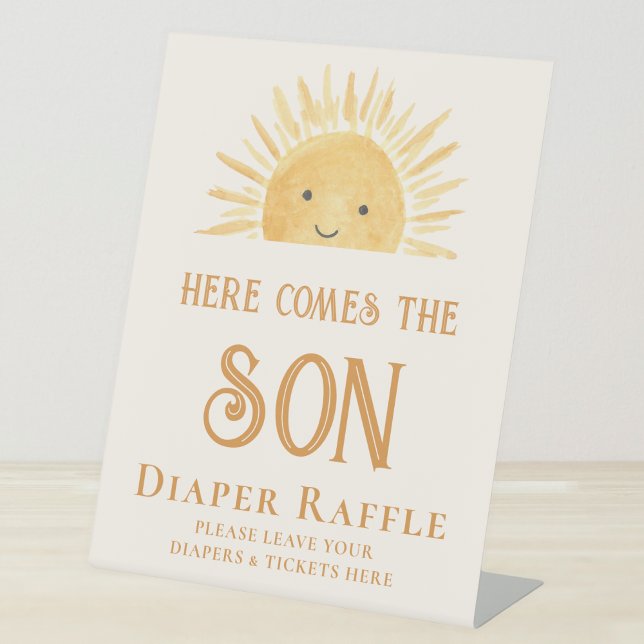 Diaper Raffle Sun Baby Shower Pedestal Sign (Creator Uploaded)