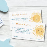 Diaper Raffle Sun Boy's Baby Shower Enclosure Card<br><div class="desc">These Diaper Raffle Baby Shower enclosure cards are decorated with a yellow watercolor sun and blue typography.
The text is customisable.
Because we create our artwork you won't find this exact image from other designers.
Original Watercolor © Michele Davies.</div>