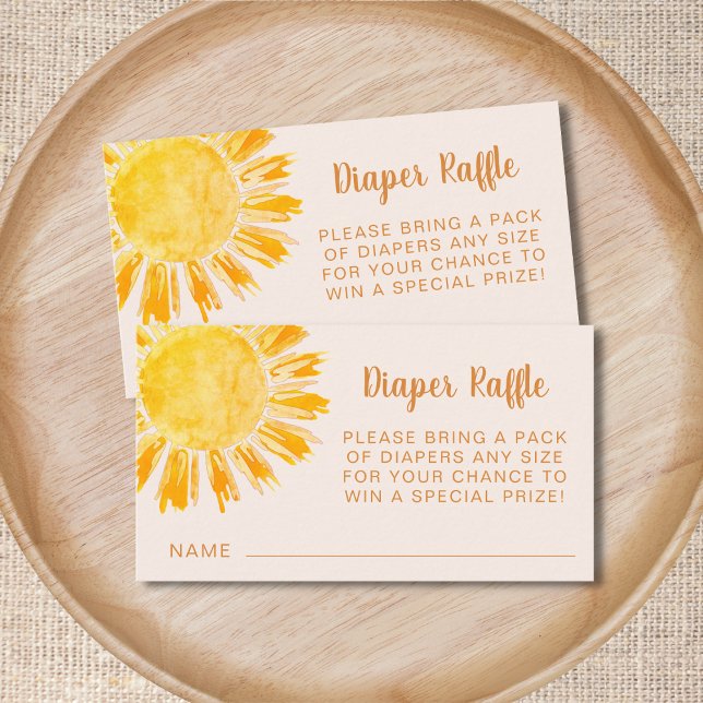 Diaper Raffle Sunshine Baby Shower Enclosure Card (Creator Uploaded)