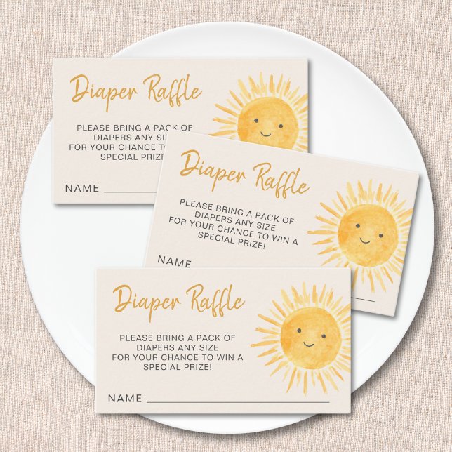 Diaper Raffle Sunshine Baby Shower Enclosure Card (Creator Uploaded)