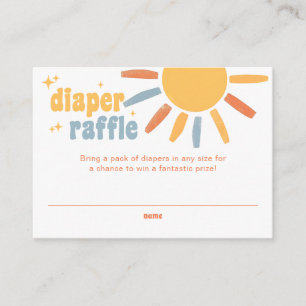 Diaper Raffle Sunshine Baby Shower Enclosure Card