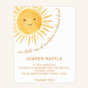 Diaper Raffle Sunshine Baby Shower Sign