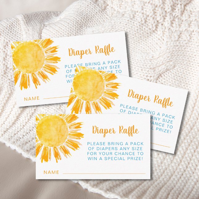 Diaper Raffle Sunshine Boy's Baby Shower Enclosure Card (Creator Uploaded)