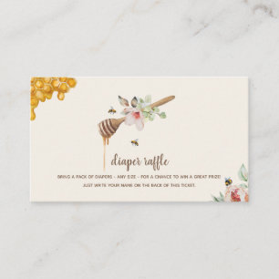 Diaper Raffle Sweet As Can Bee Honey Wand Baby Enclosure Card