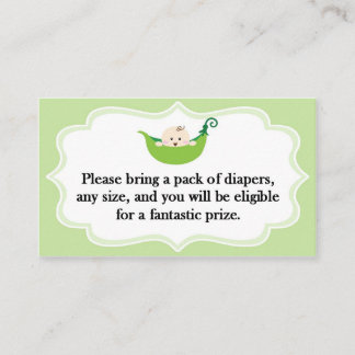 Diaper Raffle Sweet Pea Baby Shower card