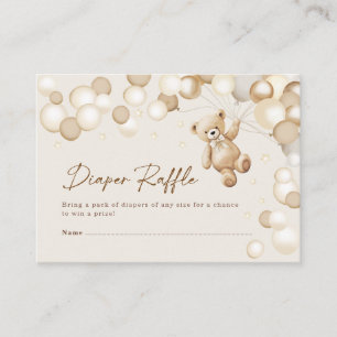 Diaper Raffle Teddy Bear Baby Shower Enclosure Card