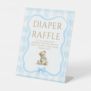 Diaper Raffle Teddy Bear Baby Shower Table Sign