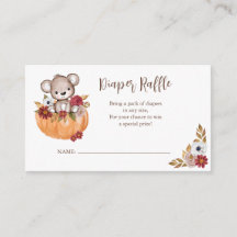 Diaper Raffle Teddy Bear Pumpkin Baby Shower