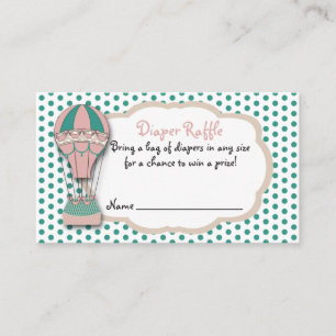 Diaper Raffle Ticket, Baby shower Hot air Balloon Enclosure Card
