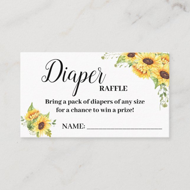 Diaper raffle ticket baby shower raffle card (Front)