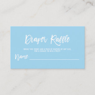 DIAPER RAFFLE Ticket Blue BOY Baby Shower Enclosure Card