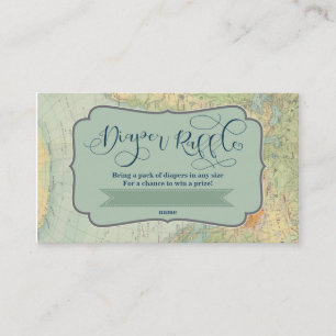 Diaper Raffle Ticket for an Adventure Baby Shower Enclosure Card