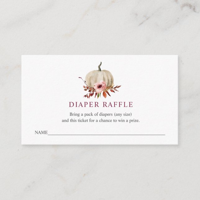 Diaper Raffle Ticket for Baby Shower Enclosure Card (Front)