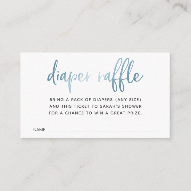 Diaper Raffle Ticket for Baby Shower Enclosure Card (Front)