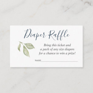 Diaper Raffle ticket for Baby Shower Enclosure Card