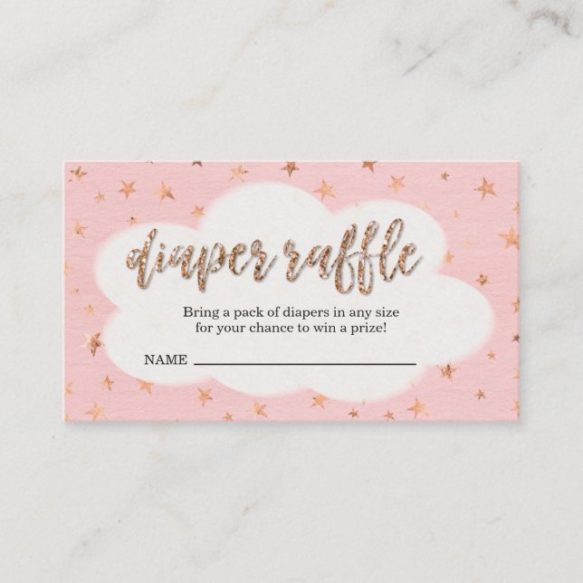 Diaper Raffle Ticket Insert for Girl's Baby Shower (Front)