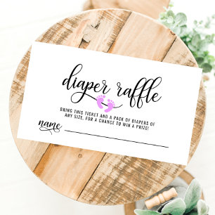 DIAPER RAFFLE Ticket Lavender Feet Baby Shower Enclosure Card