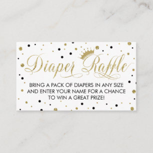 Diaper Raffle Ticket, Princess, Black Enclosure Card