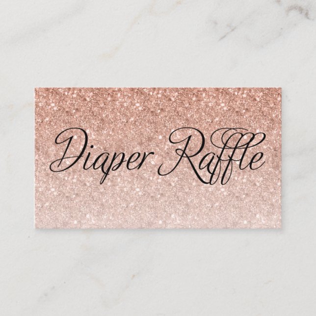 Diaper Raffle Ticket, Rose Gold Raffle Card (Front)