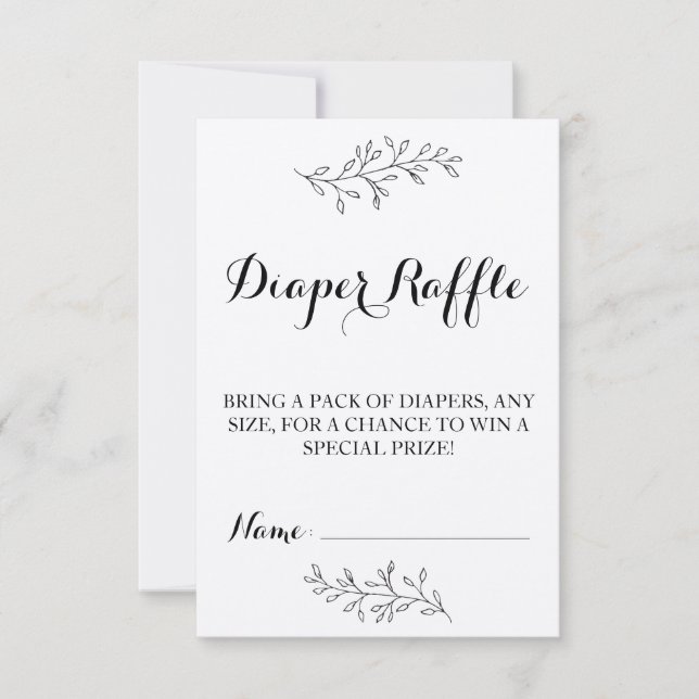 Diaper Raffle ticket rustic Kraft Baby Shower Invitation (Front)