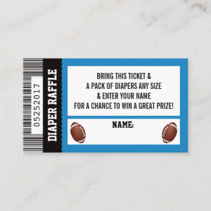 Diaper Raffle Ticket, Sports, Football Baby Shower Enclosure Card